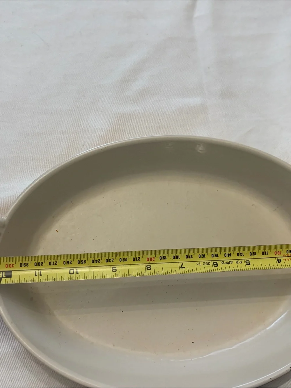 Vintage Le Creuset Yellow Oval Ceramic Baker with Cream Interior